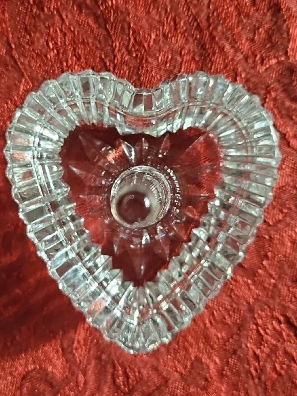 Vintage Waterford Crystal Heart Shaped Ring Holder Dish - Signed - Stunning